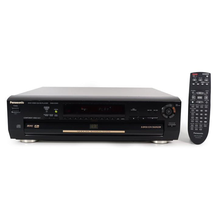 Panasonic DVD-CV51 5-Disc Carousel DVD/CD Player w/ Component Video Output and Subwoofer Jack-Electronics-SpenCertified-refurbished-vintage-electonics