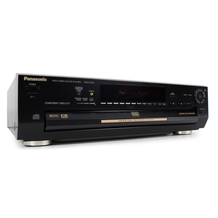 Panasonic DVD-CV51 5-Disc Carousel DVD/CD Player w/ Component Video Output and Subwoofer Jack-Electronics-SpenCertified-refurbished-vintage-electonics