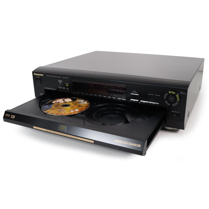 Panasonic DVD-CV51 5-Disc Carousel DVD/CD Player w/ Component Video Output and Subwoofer Jack-Electronics-SpenCertified-refurbished-vintage-electonics