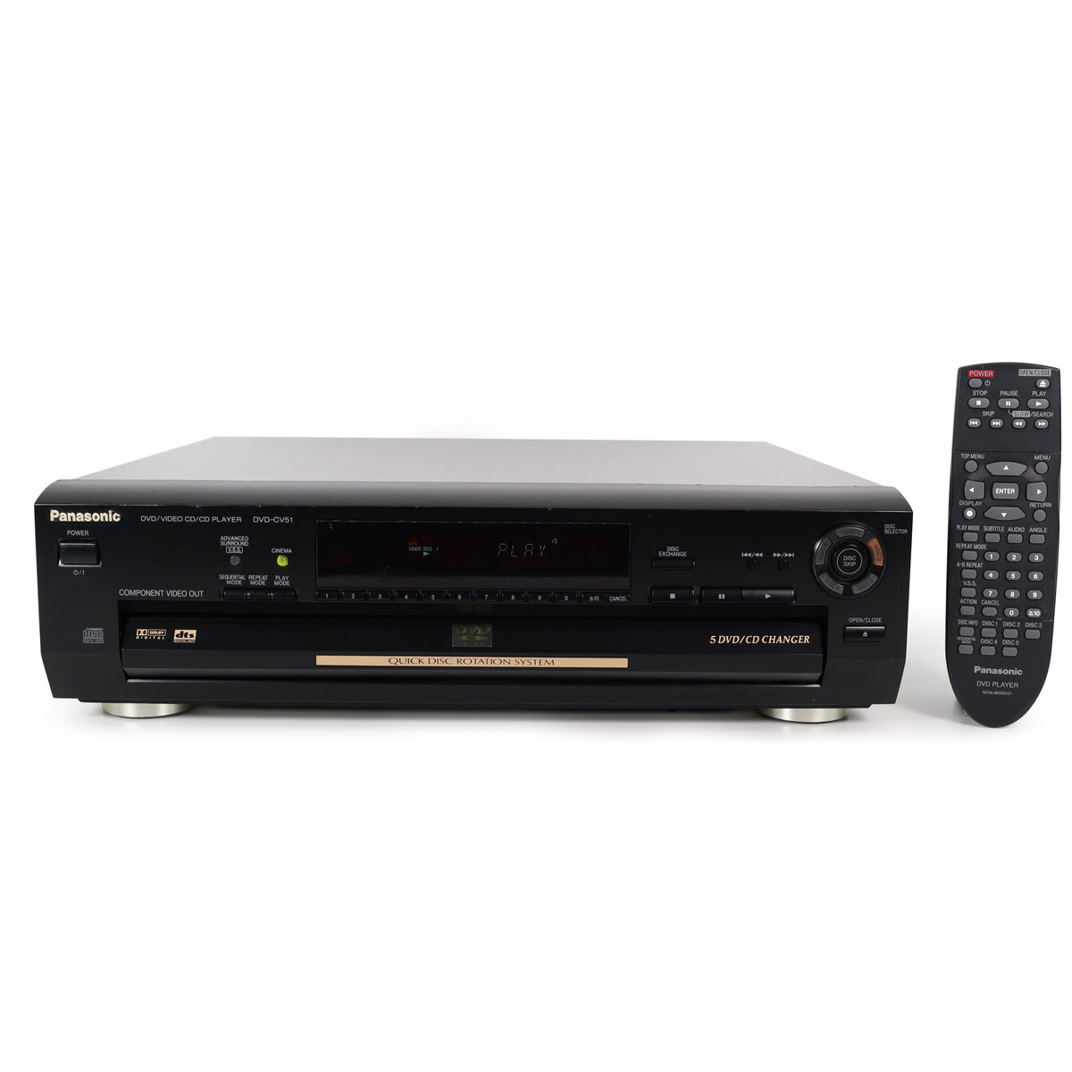 Panasonic DVD-CV51 | 5-Disc DVD Changer, Refurbished — SpenCertified