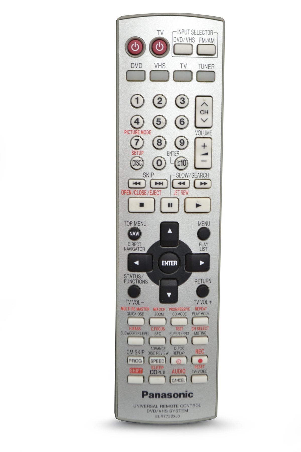 Panasonic EUR7722XJ0 Remote Control for DVD VCR Home Theater System SA ...