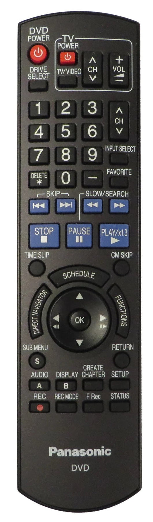 Panasonic N2QAYB000196 Remote Control for DVD Recorder DMR-EZ28K And More-Remote Controls-SpenCertified-vintage-refurbished-electronics