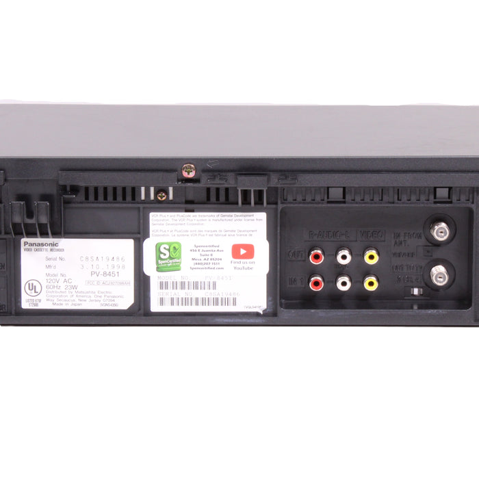 Panasonic PV-8451 4-Head Hi-Fi Stereo VCR Video Cassette Recorder-VCRs-SpenCertified-vintage-refurbished-electronics