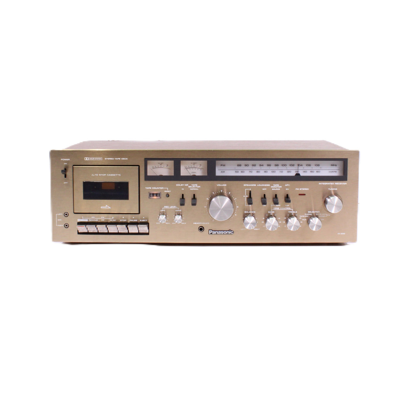 Panasonic RA-6500 AM/FM Stereo Cassette Tape Deck Receiver with Phono-Audio Components-SpenCertified-vintage-refurbished-electronics