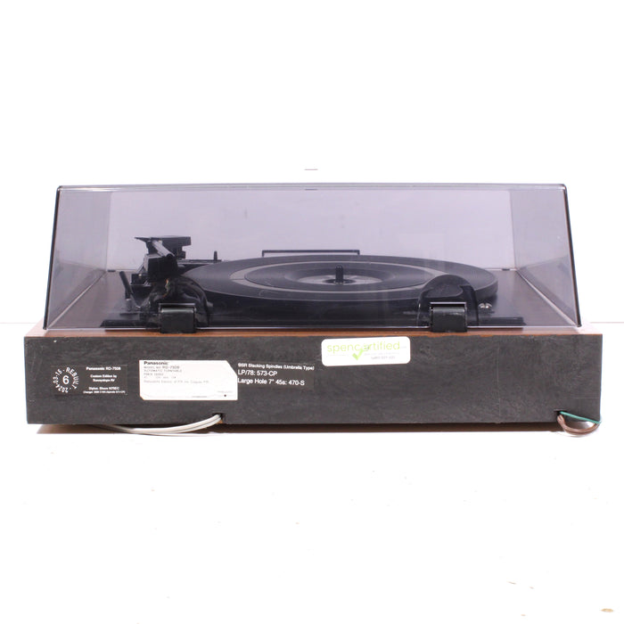 Panasonic RD-7508 Automatic Turntable Record Changer — SpenCertified