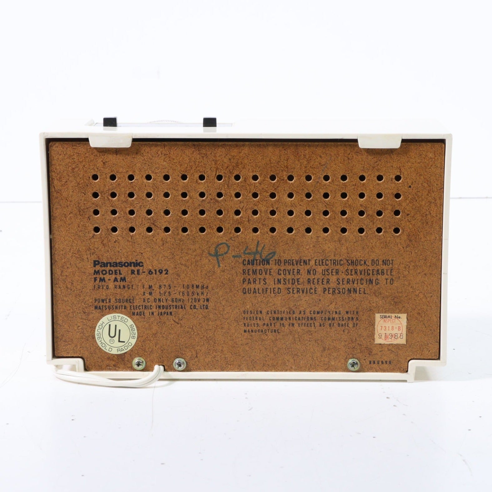 Panasonic RE-6192 Vintage AM FM Radio