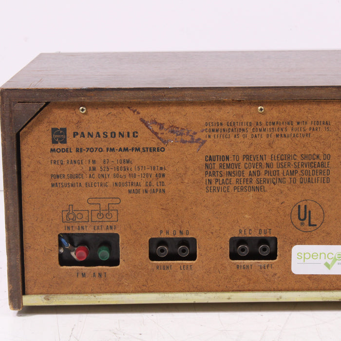 Panasonic RE-7070 8 Track Solid State Stereo Cartridge Player Deck Vintage Wood Panels-8 Track Player-SpenCertified-vintage-refurbished-electronics