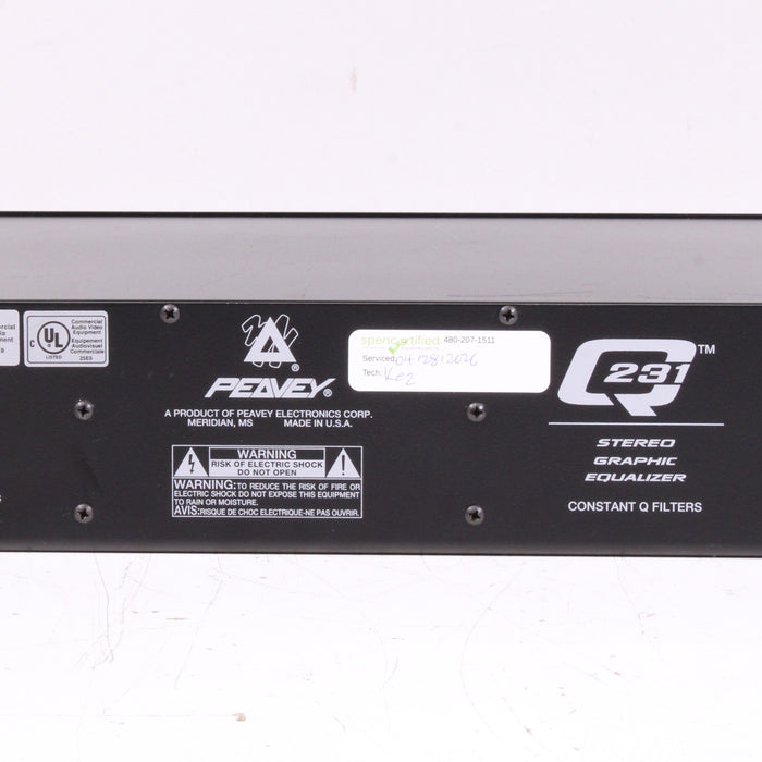 Peavey Q231 Dual 31-Band Graphic Equalizer Rack Mount-Equalizers-SpenCertified-vintage-refurbished-electronics