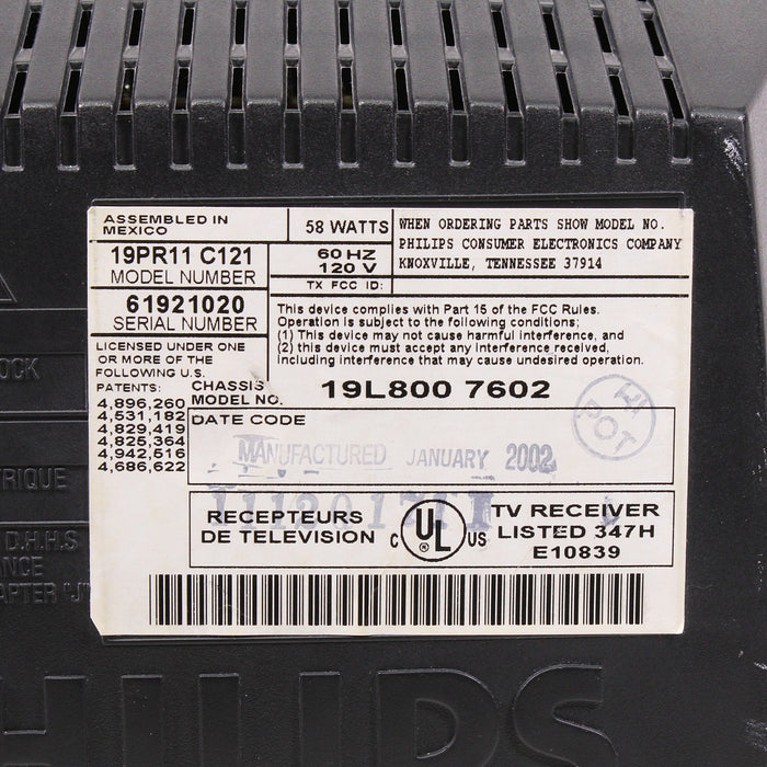 Philips 19PR11 C121 16" CRT Retro Gaming Television Tube TV (2002)-Televisions-SpenCertified-vintage-refurbished-electronics