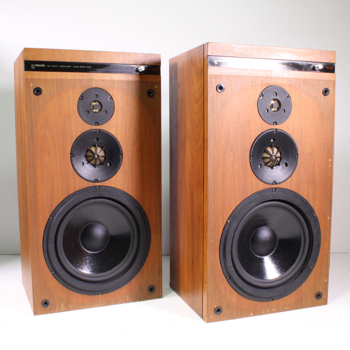 Philips AH-476 3-Way Dynamic Loudspeaker Speaker Pair-Speakers-SpenCertified-vintage-refurbished-electronics