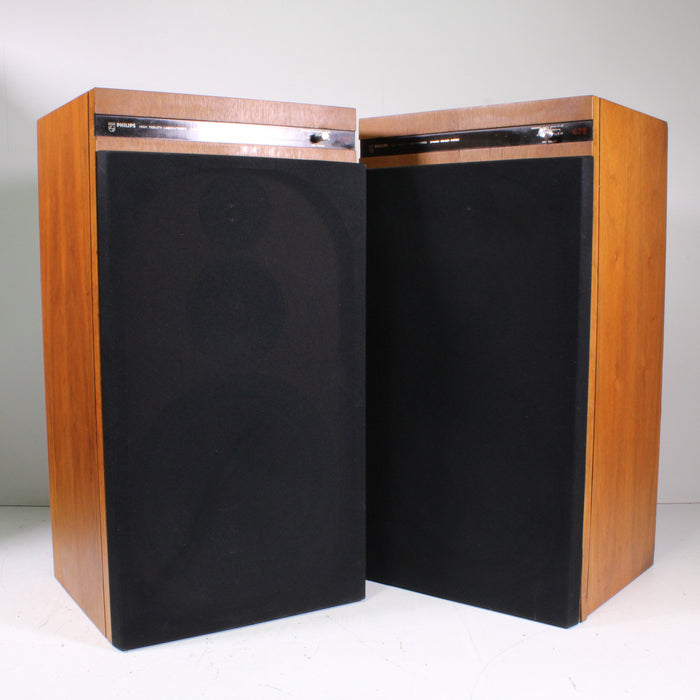 Philips AH-476 3-Way Dynamic Loudspeaker Speaker Pair-Speakers-SpenCertified-vintage-refurbished-electronics