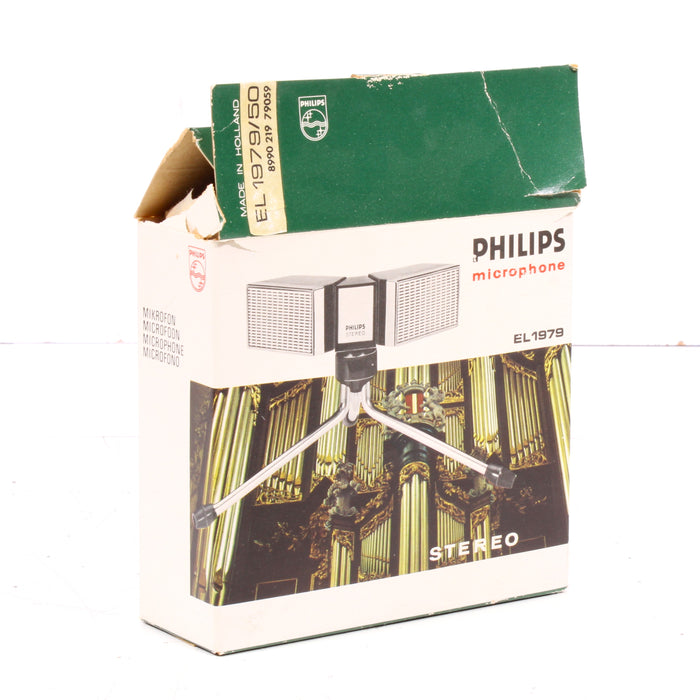 Philips EL 1979 Vintage Stereo Microphone and Stand with Original Box (1979)-Voice Recorders-SpenCertified-vintage-refurbished-electronics