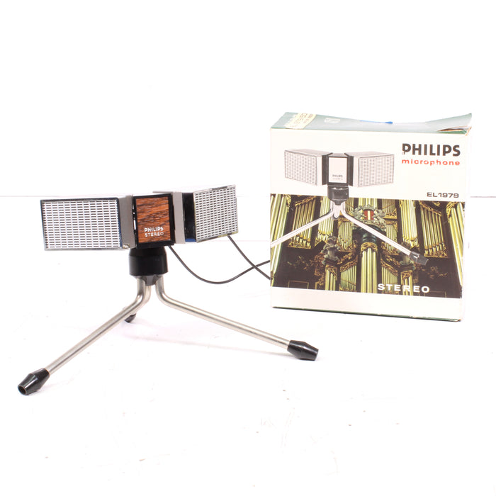 Philips EL 1979 Vintage Stereo Microphone and Stand with Original Box (1979)-Voice Recorders-SpenCertified-vintage-refurbished-electronics