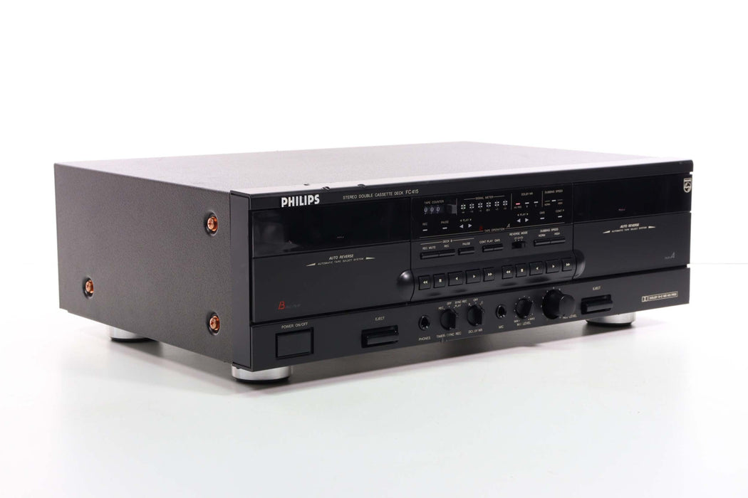 PHILIPS FC415 Stereo Double Cassette Deck-Cassette Players & Recorders-SpenCertified-vintage-refurbished-electronics