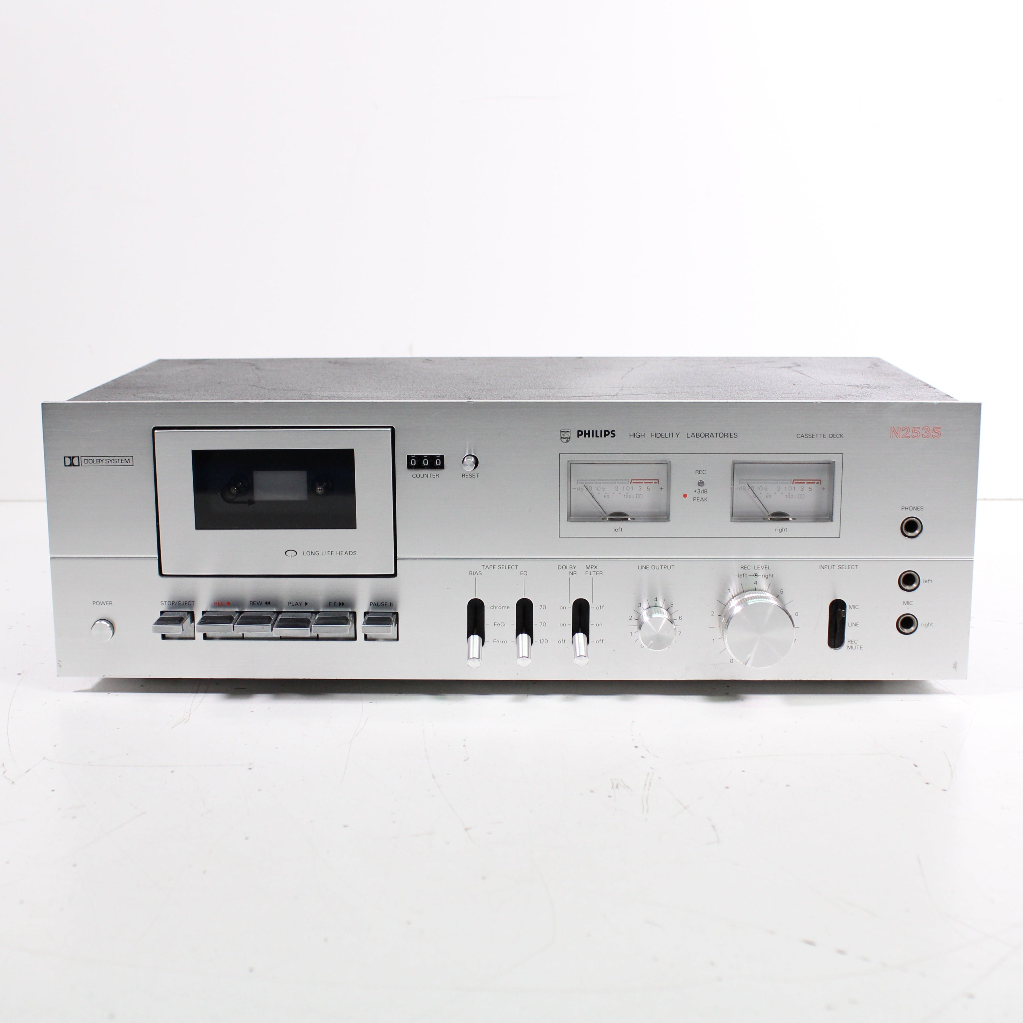 Philips N2535 Single Deck Cassette Player Recorder Silver