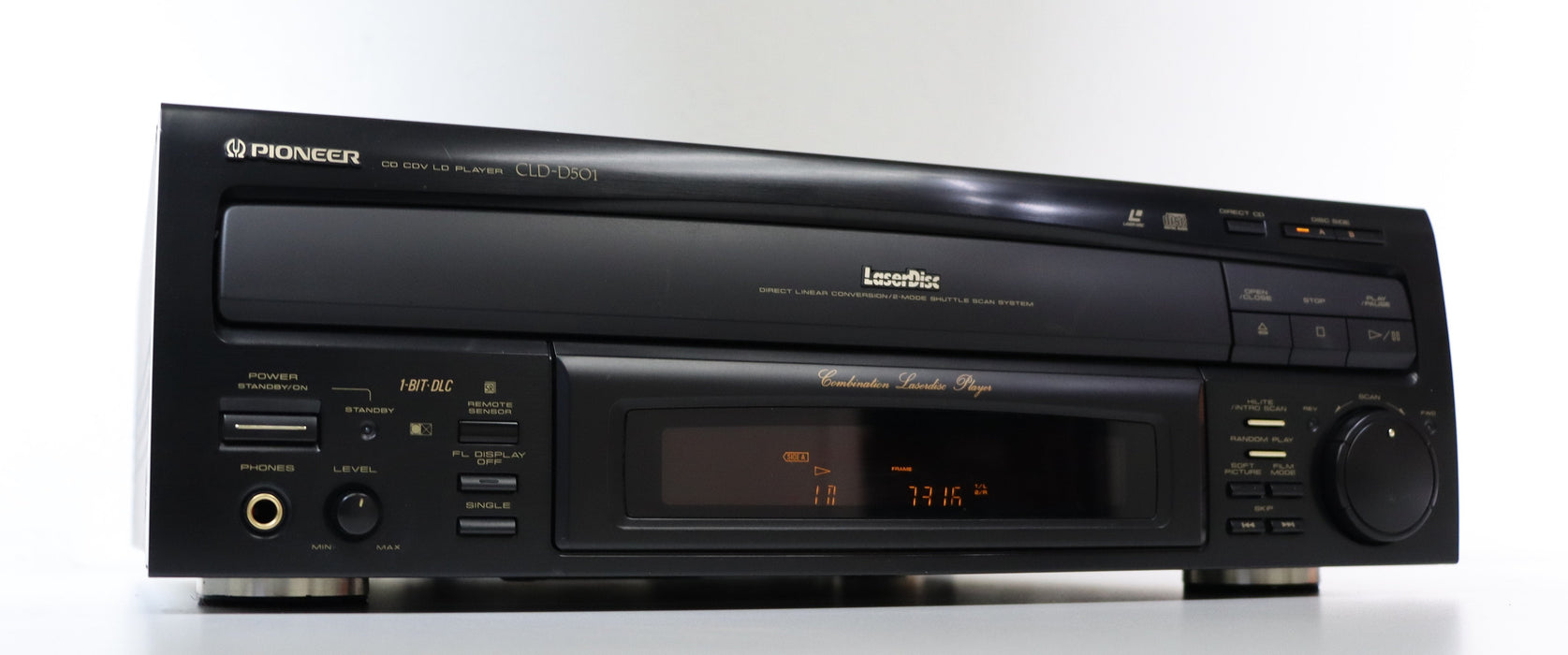 Pioneer CLD-D501 CD CDV LaserDisc LD Player System Both Side Play Jog Dial Control 2-Mode Shuttle Scan System S-Video Optical Digital Audio-LaserDisc Player-SpenCertified-vintage-refurbished-electronics