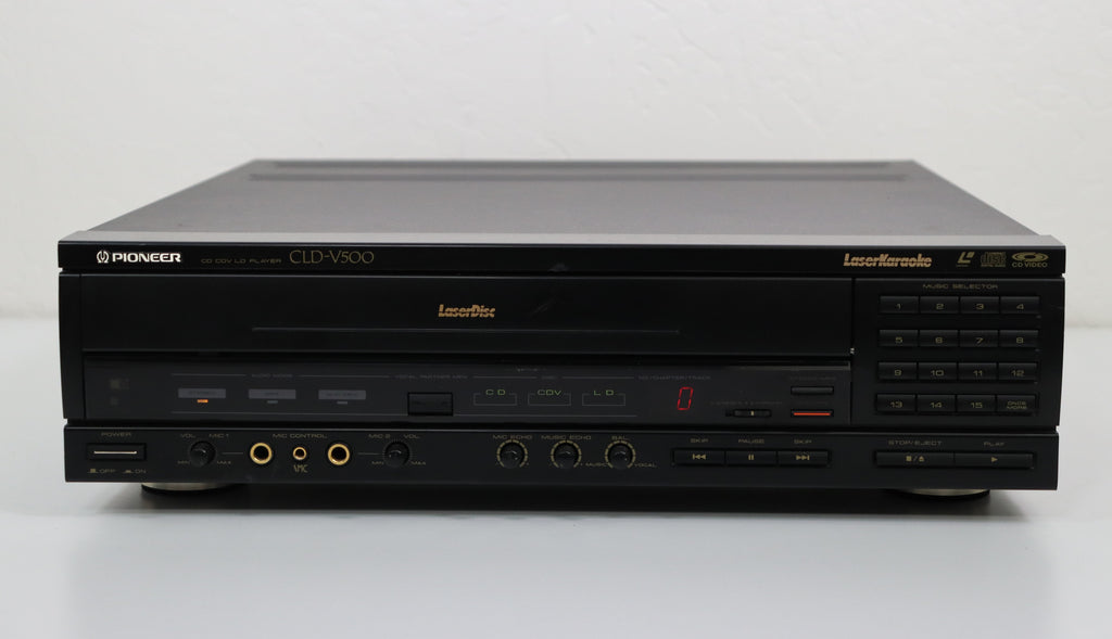 Pioneer CLD-V500 CD CDV LD Player LaserDisc LaserKaraoke Dual Mic