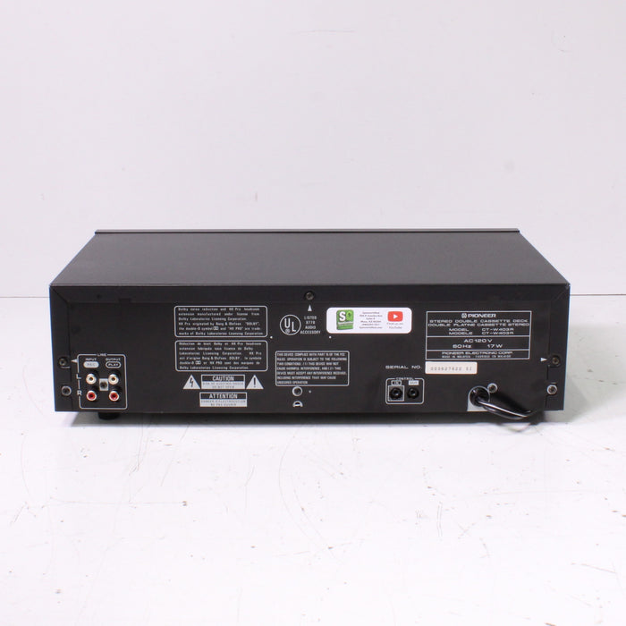 Pioneer CT-W403R Stereo Dual Cassette Tape Deck Auto Reverse-Cassette Players & Recorders-SpenCertified-vintage-refurbished-electronics