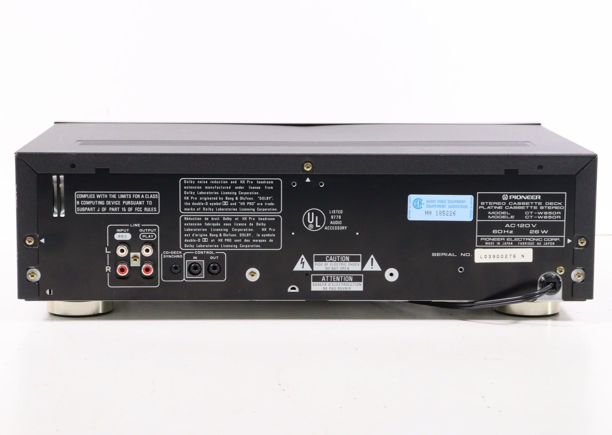 Pioneer CTW650R Stereo Double Cassette Deck