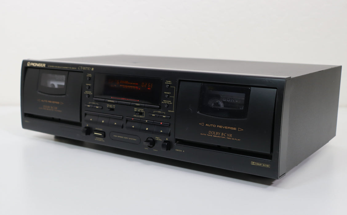 Pioneer CT-W770 Double Auto Reverse Dolby Stereo Cassette Deck Player-Electronics-SpenCertified-vintage-refurbished-electronics