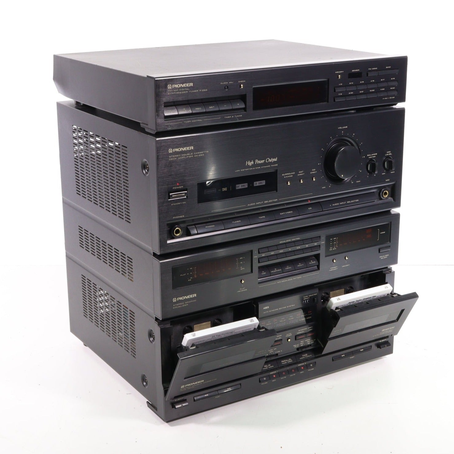 Pioneer DC-Z93 and F-Z93 Stereo Double Cassette Deck and Tuner System