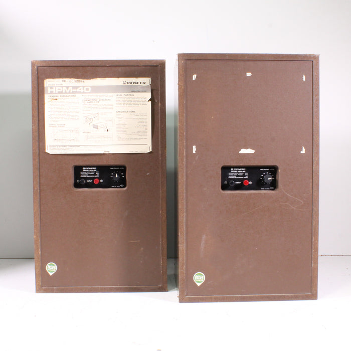 Pioneer HPM-40 Bass Reflex Type 3-Way Loudspeaker Pair (1976)-Speakers-SpenCertified-vintage-refurbished-electronics