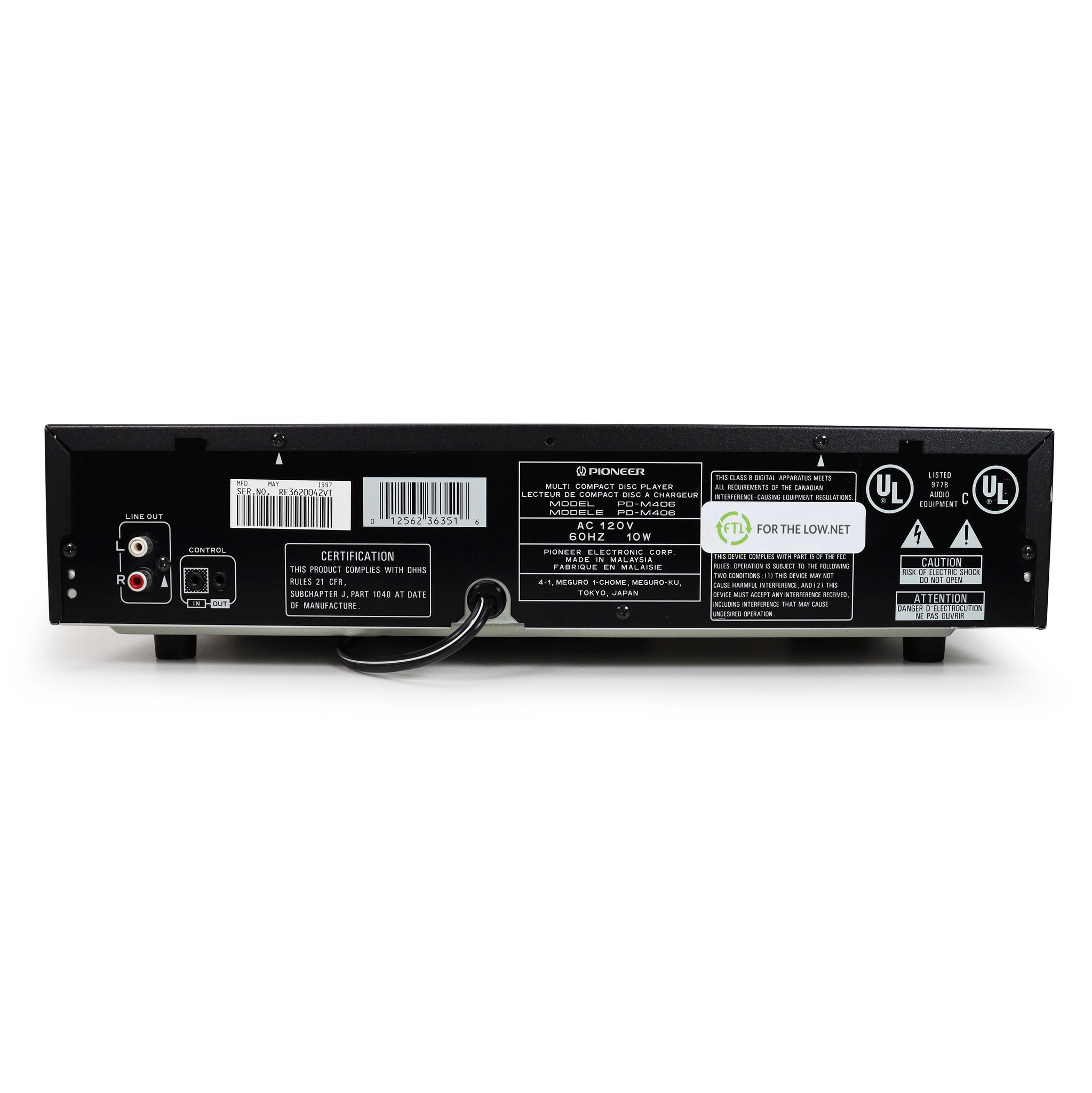 Pioneer PD-M406 6-Disc Cartridge CD Player Magazine Design — SpenCertified