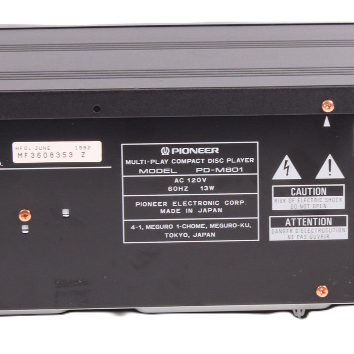 Pioneer PD-M801 6-Disc Magazine Compact Disc Changer 1-Bit DAC Multi-Memory (1992)-CD Players & Recorders-SpenCertified-vintage-refurbished-electronics