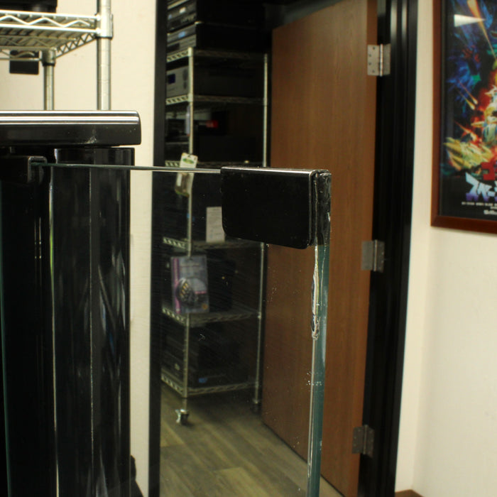 Multimedia Gloss Black Display 6-Shelf Storage Center with Frosted Glass Doors-shelving-SpenCertified-vintage-refurbished-electronics