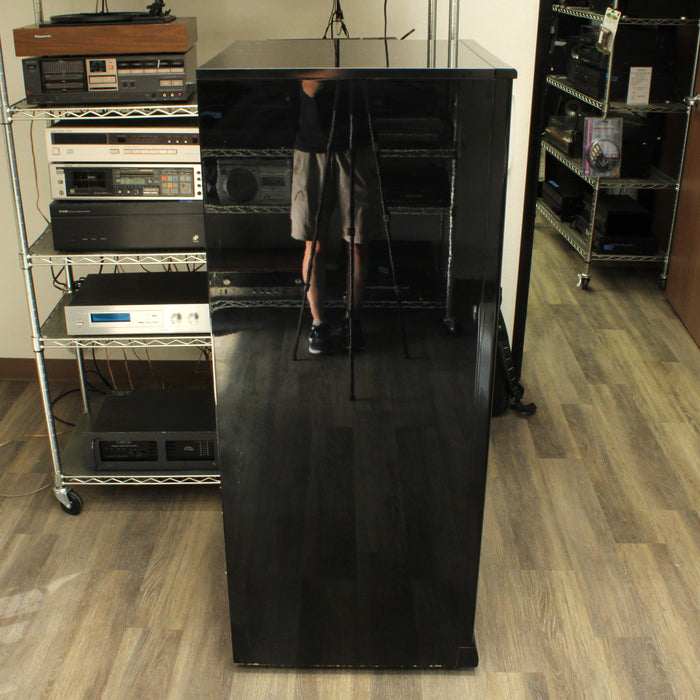 Multimedia Gloss Black Display 6-Shelf Storage Center with Frosted Glass Doors-shelving-SpenCertified-vintage-refurbished-electronics