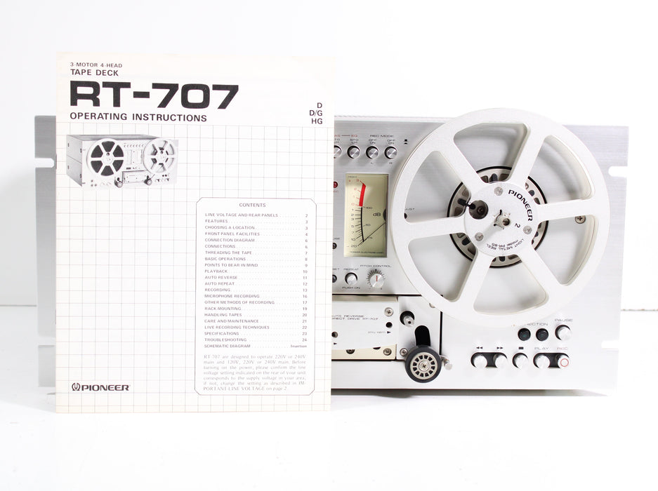 Pioneer RT-707 3-Motor 4-Head Reel-to-Reel Tape Deck Recorder-Reel-to-Reel Tape Players & Recorders-SpenCertified-vintage-refurbished-electronics