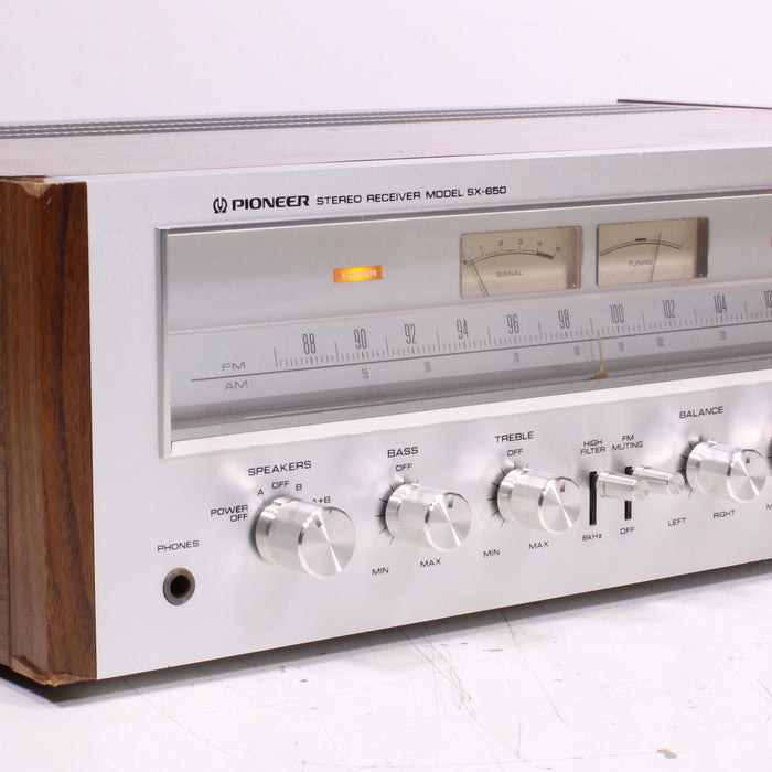 Pioneer SX-650 Vintage AM/FM Stereo Receiver Silver Face 35WPC (1976)-Audio Receivers-SpenCertified-vintage-refurbished-electronics
