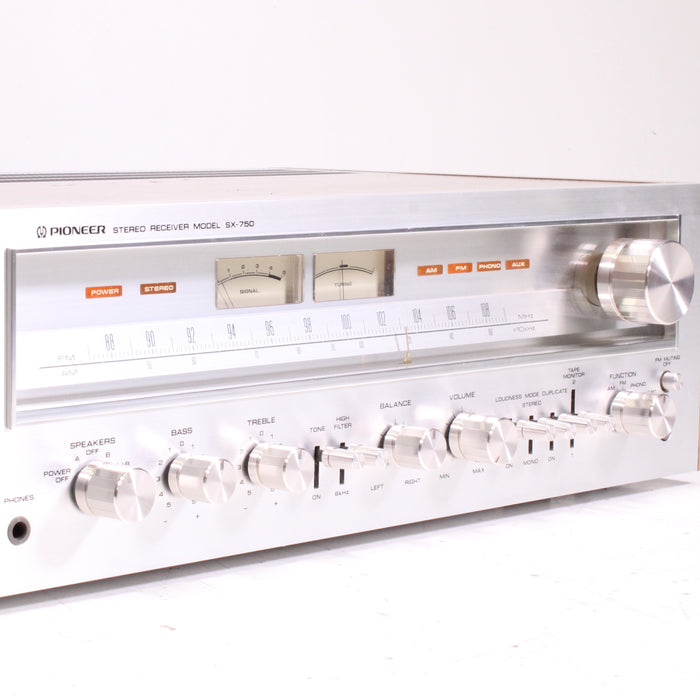 Pioneer SX-750 AM/FM Stereo Receiver Silver Face with Phono (1976-78)-Audio & Video Receivers-SpenCertified-vintage-refurbished-electronics