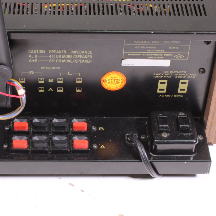 Pioneer SX-750 AM/FM Stereo Receiver Silver Face with Phono (1976-78)-Audio & Video Receivers-SpenCertified-vintage-refurbished-electronics