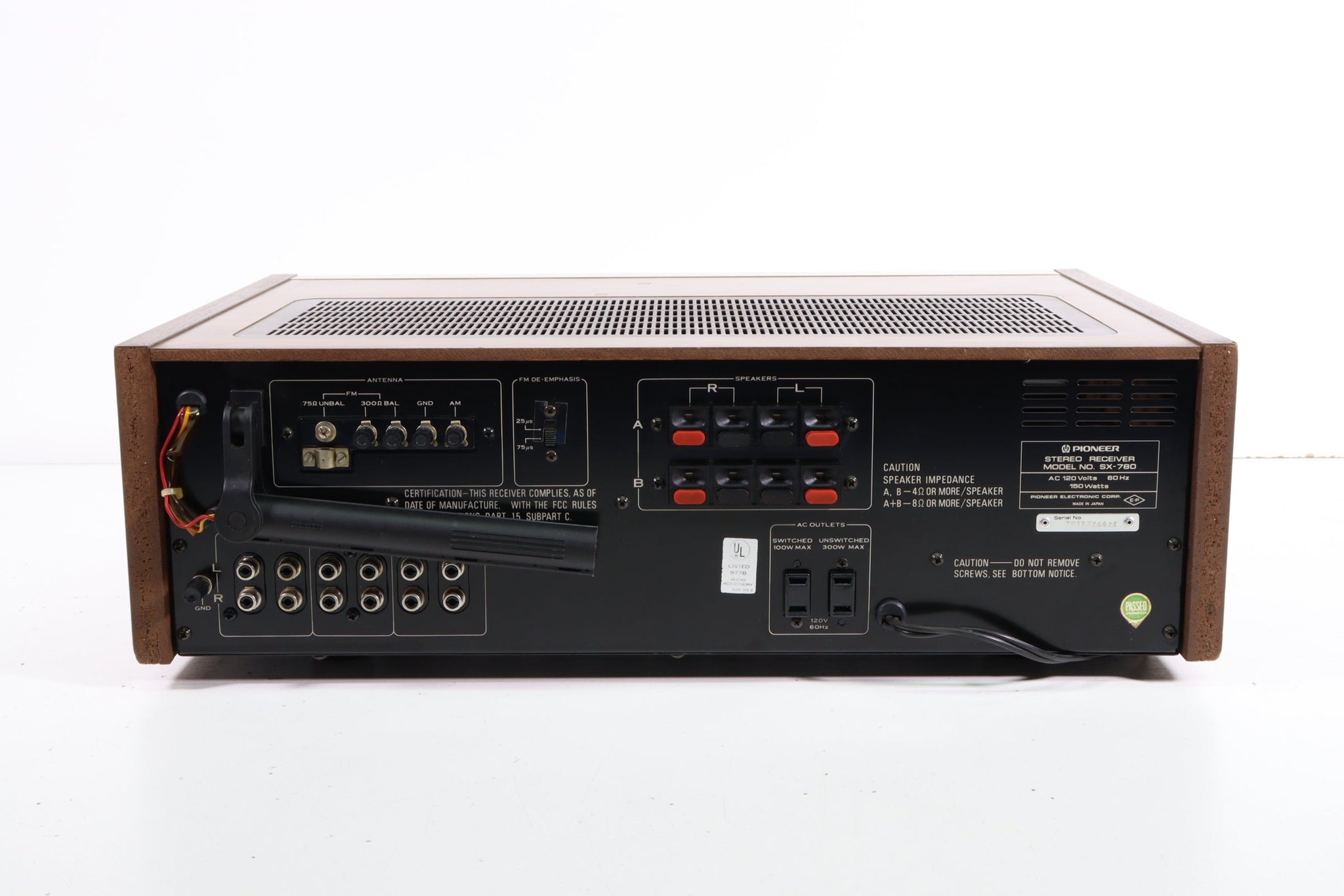 Pioneer SX780 Stereo Receiver with Wooden Top and Side Panels