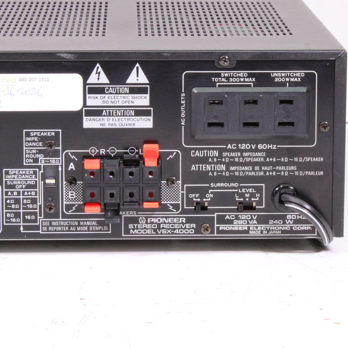 Pioneer VSX-4000 Audio Video Receiver Phono Dolby Surround (AS-IS)-Audio Receivers-SpenCertified-vintage-refurbished-electronics