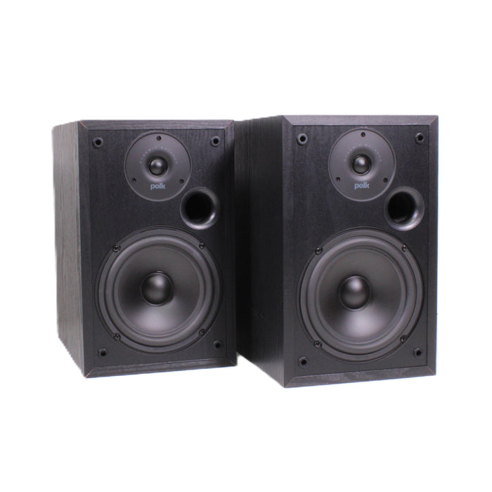 Polk Audio R20 2-Way Bookshelf Speaker Pair 6.5" Woofer Black Ash-Speakers-SpenCertified-vintage-refurbished-electronics