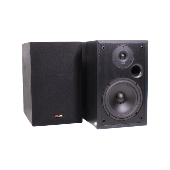 Polk Audio R20 2-Way Bookshelf Speaker Pair 6.5" Woofer Black Ash-Speakers-SpenCertified-vintage-refurbished-electronics