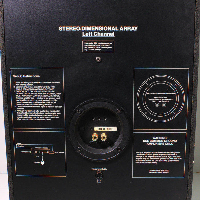 Polk Audio SDA 2 Reference Monitor System Tower Speaker Pair-Speakers-SpenCertified-vintage-refurbished-electronics