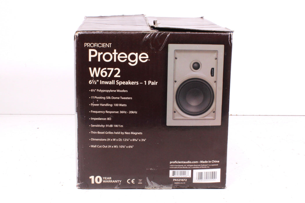Proficient Protege W672 6 1/2" Inwall Speaker Pair with Original Box-Speakers-SpenCertified-vintage-refurbished-electronics