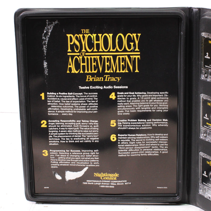 Psychology of Achievement by Brian Tracy 6 Cassette Tapes With Workbook & Case (1987)-Cassette Tapes-SpenCertified-vintage-refurbished-electronics