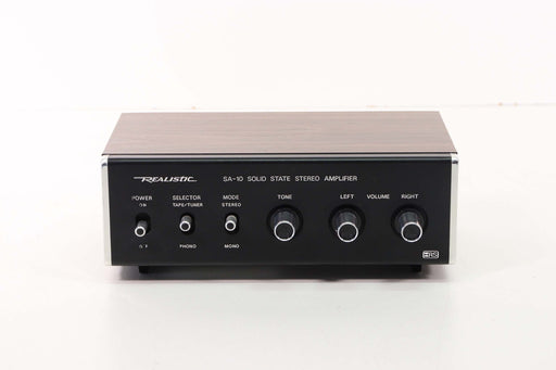 REALISTIC SA-10 Vintage Integrated Stereo Amplifier Silver with Wooden Case-Audio Amplifiers-SpenCertified-vintage-refurbished-electronics