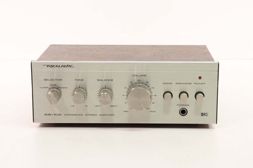REALISTIC SA-102 Vintage Integrated Stereo Amplifier Silver with Wooden Case-Audio Amplifiers-SpenCertified-vintage-refurbished-electronics