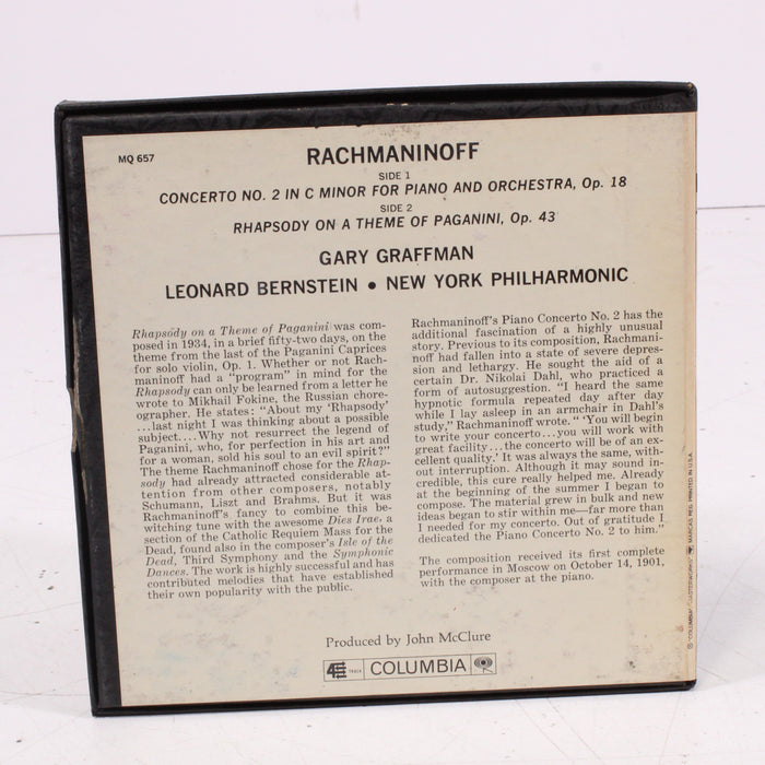 Rachmaninoff – Gary Graffman, Piano – Leonard Bernstein / New York Philharmonic Reel to Reel Tape 7" 1/4" 7½ IPS Columbia Stereo Tape-Reel-to-Reel Tape-SpenCertified-vintage-refurbished-electronics