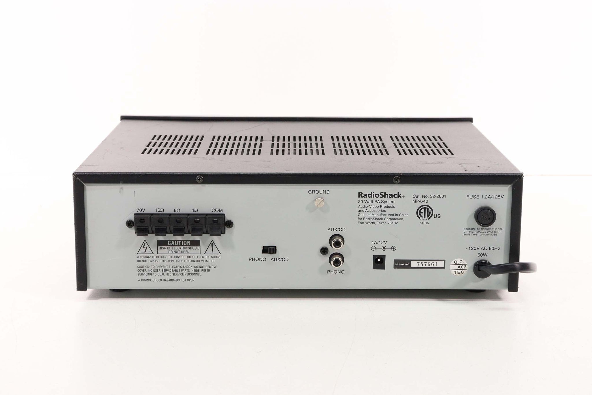 RadioShack MPA40 20 watt PA Amplifier