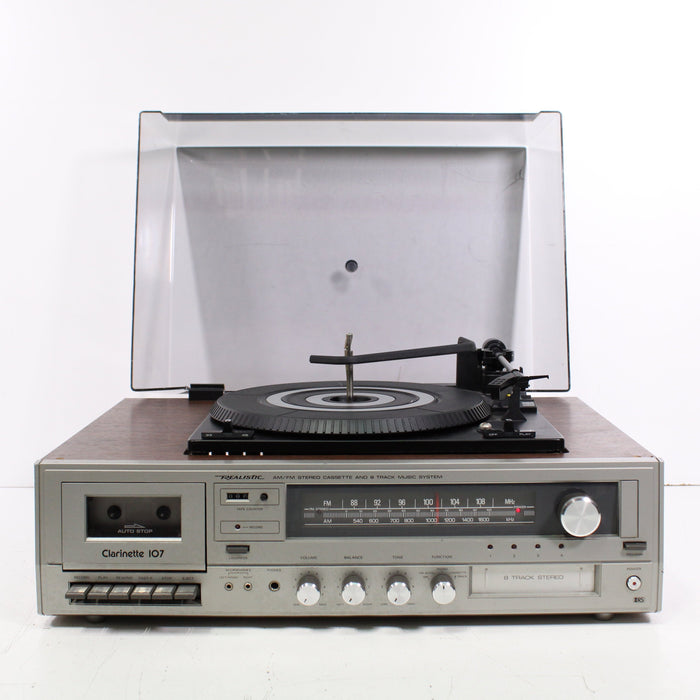 Realistic Clarinette 107 AM FM Stereo Cassette 8-Track Turntable Music System-Cassette Players & Recorders-SpenCertified-vintage-refurbished-electronics