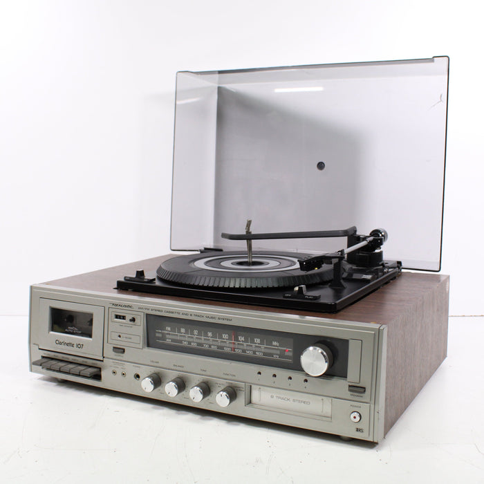 Realistic Clarinette 107 AM FM Stereo Cassette 8-Track Turntable Music System-Cassette Players & Recorders-SpenCertified-vintage-refurbished-electronics