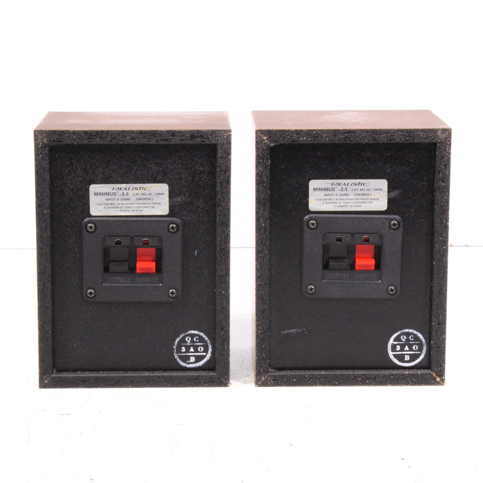 Realistic Minimus 2.5 Mini Bookshelf Speaker Pair 10W-Speakers-SpenCertified-vintage-refurbished-electronics