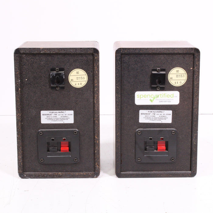 Realistic Minimus 7W Compact 2-Way Speaker Pair Brown (1979-93)-Speakers-SpenCertified-vintage-refurbished-electronics
