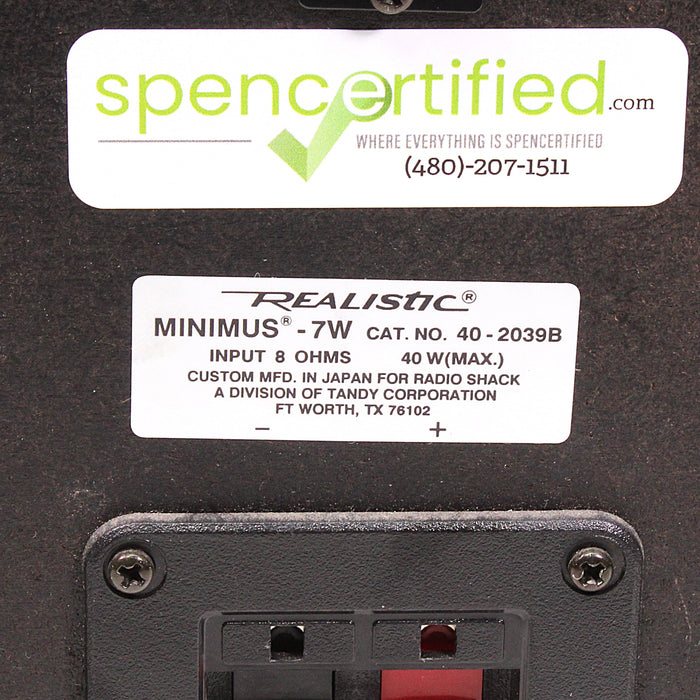 Realistic Minimus 7W Compact 2-Way Speaker Pair Brown (1979-93)-Speakers-SpenCertified-vintage-refurbished-electronics